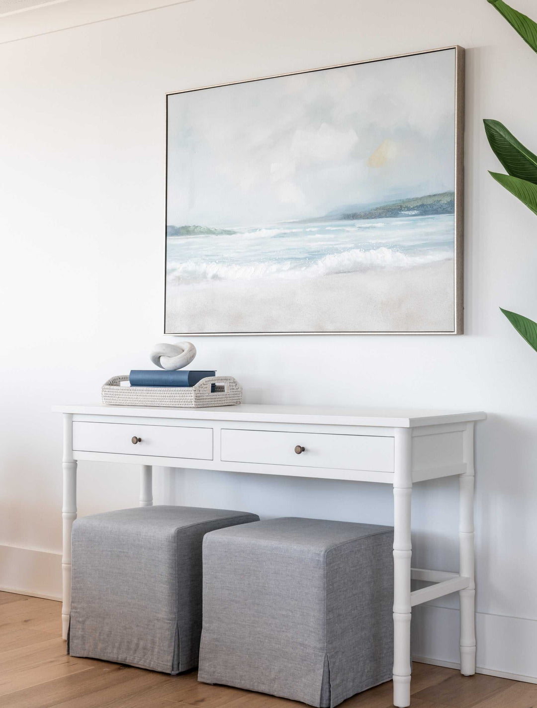 Capri Upholstered Slip Cover Cube Ottoman
