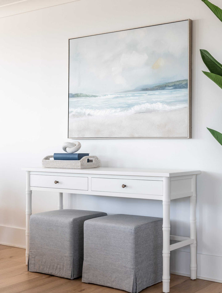 Capri Upholstered Slip Cover Cube Ottoman