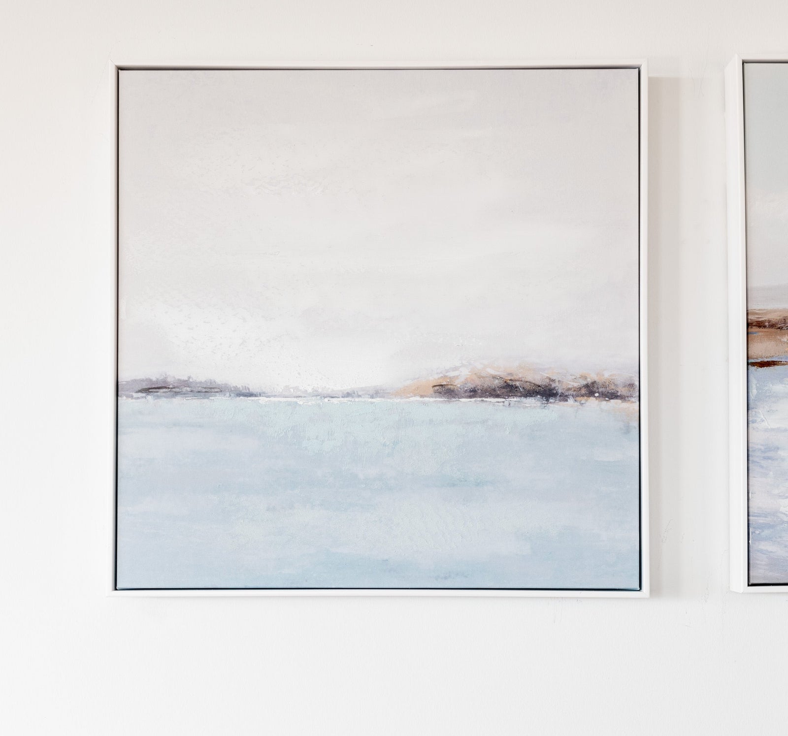 Seafront Decorative Canvas In Frame 56cm w x 56cm h x 5cm d