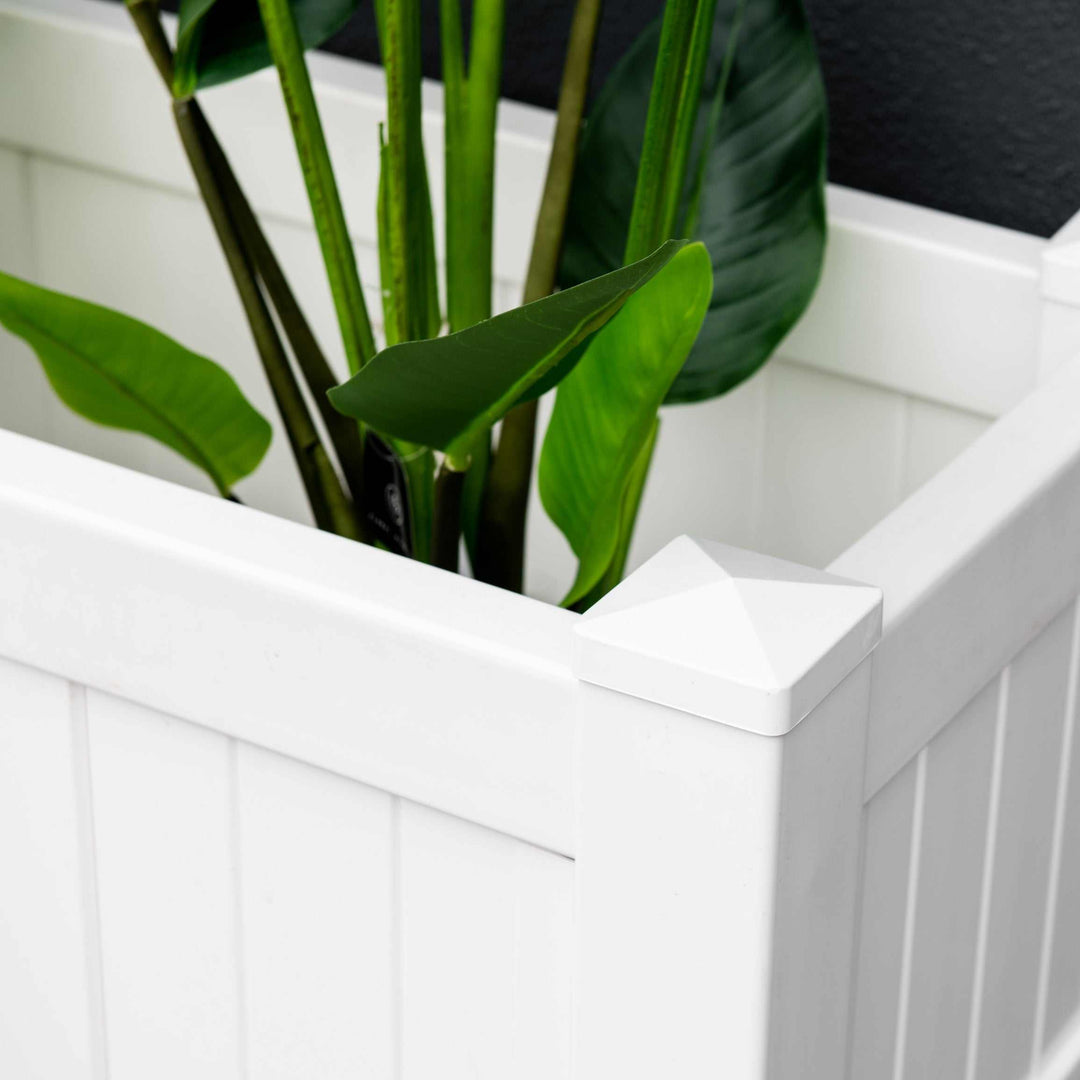 Hamptons Outdoor Rectangular Pvc Planter Box - White