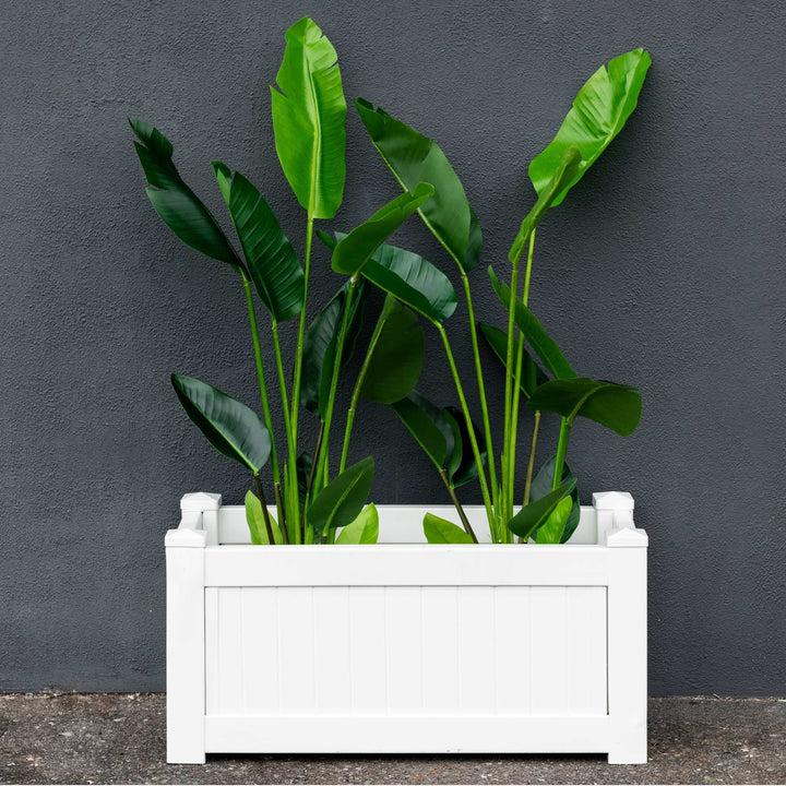 Hamptons Outdoor Rectangular Pvc Planter Box - White