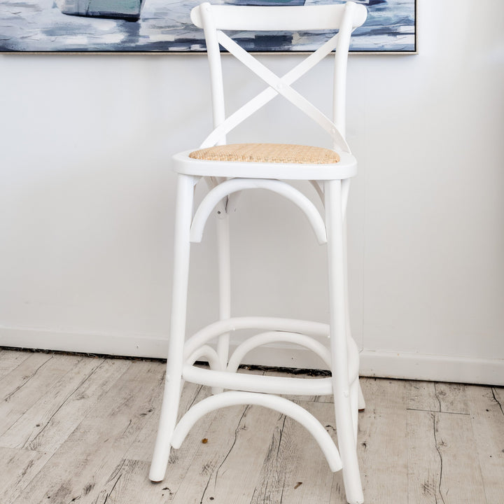 Carter Rattan Cross-back Kitchen Stool