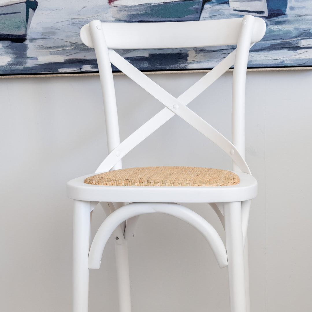 Carter Rattan Cross-back Kitchen Stool
