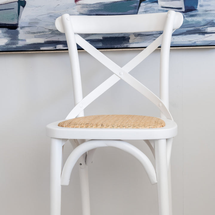 Carter Rattan Cross-back Kitchen Stool