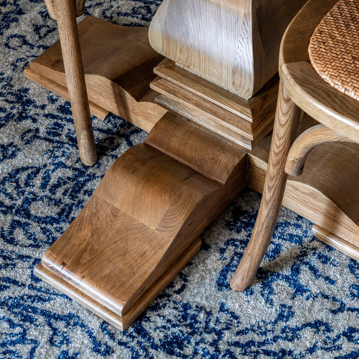 Hannah Parquetry Round Dining Table With Natural Base