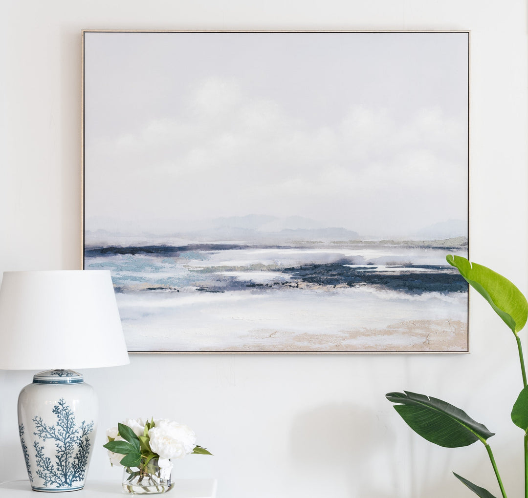Ocean Breeze Extra Large Canvas In Antique Silver Frame