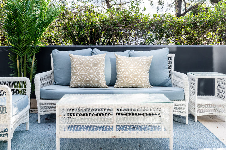 Oasis Outdoor 3 Seater Lounge Duck Egg Blue White