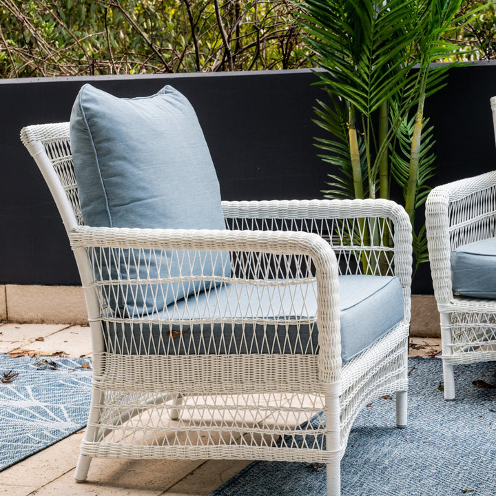 Oasis Outdoor Occasional Chair Duck Egg Blue White