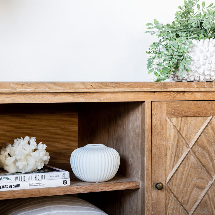 Ascot Large Entertainment Unit Whitewash Oak 200cm wide x 55cm deep x 70cm high