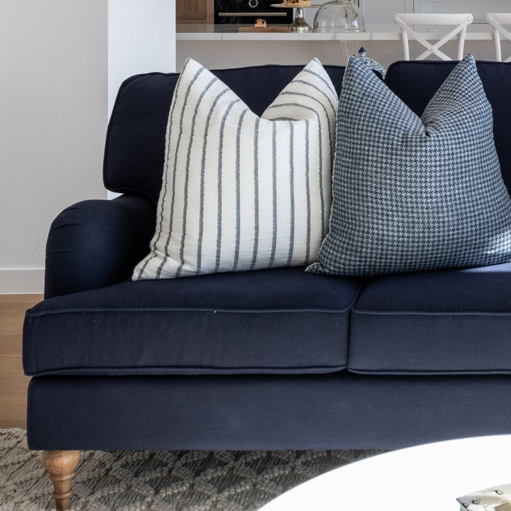 Madeline Linen 2 Seater Lounge Navy 170cm wide x 90cm deep x 98cm high