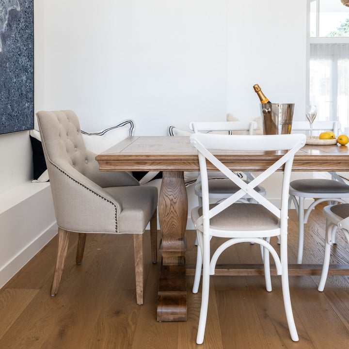 Kensington Parquetry Natural Oak Dining Table Test Assembly