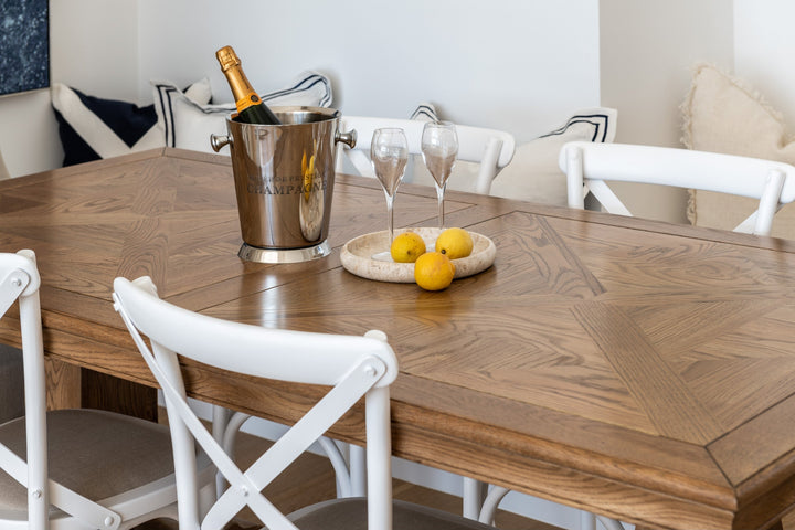 Carter Cross-back Dining Chair With Linen Seat