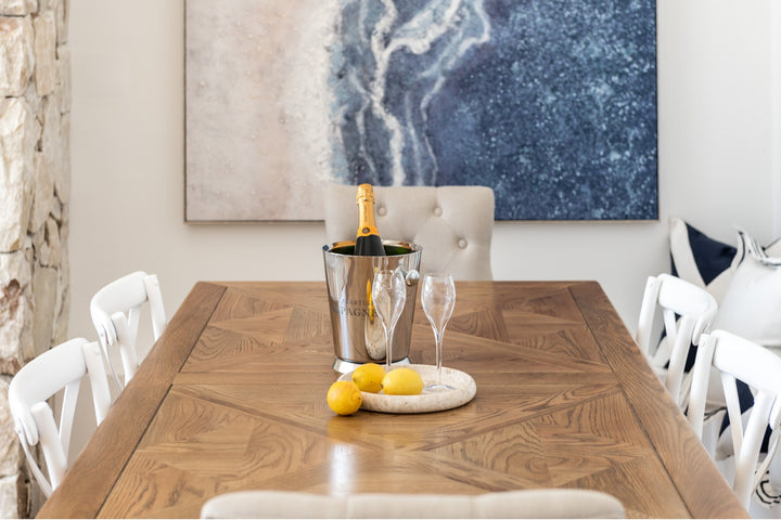 Carter Cross-back Dining Chair With Linen Seat