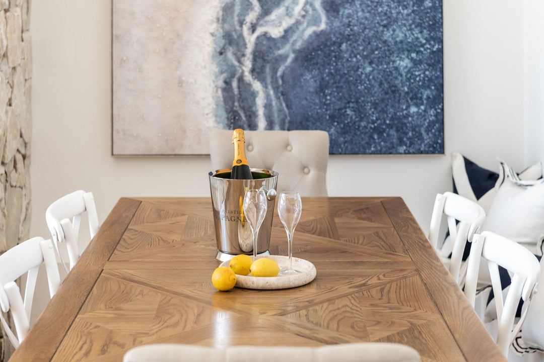 Kensington Parquetry Natural Oak Dining Table Test Assembly