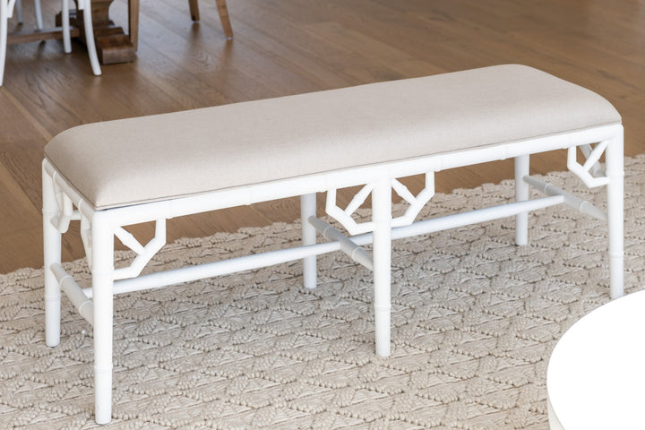 Raffles Linen Upholstered Oak Bench Seat