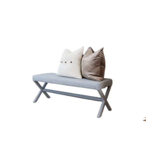 Lauren Linen Cross Leg Medium Bench Seat
