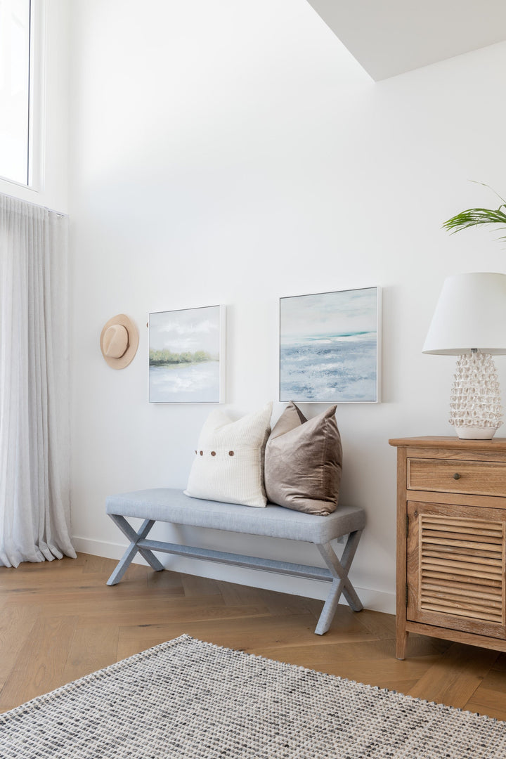 Lauren Linen Cross Leg Medium Bench Seat
