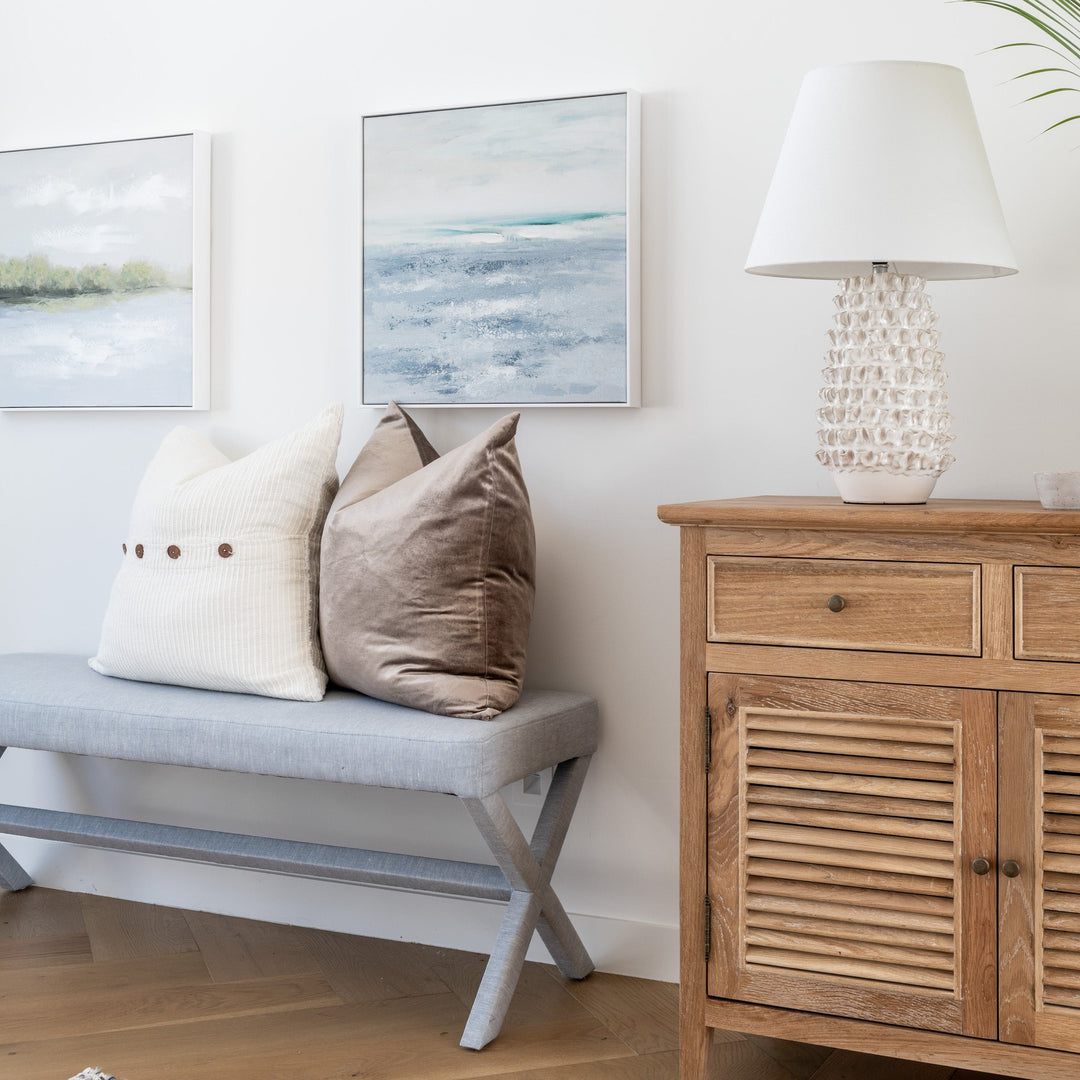 Lauren Linen Cross Leg Medium Bench Seat