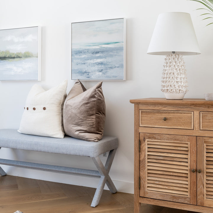 Lauren Linen Cross Leg Medium Bench Seat
