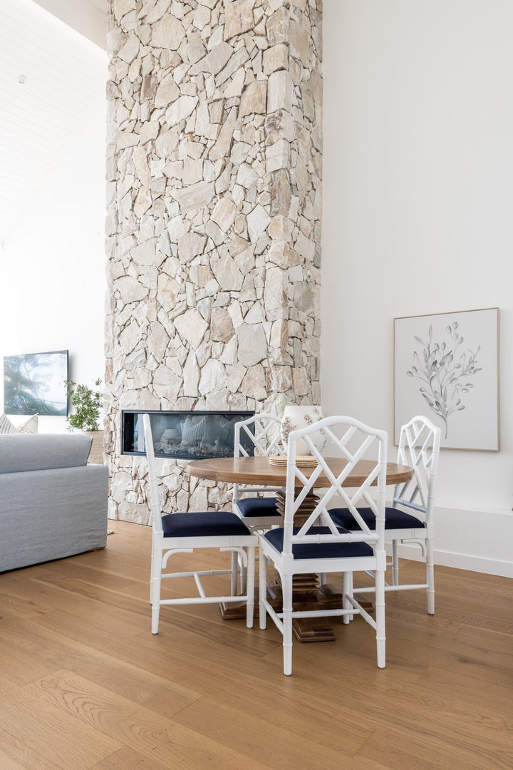 Hannah Parquetry Round Dining Table With Natural Base