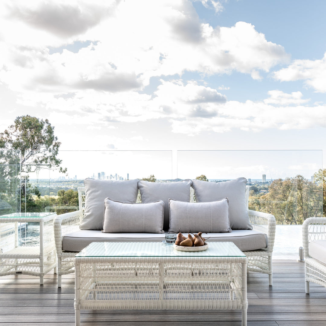 Oasis Outdoor 3 Seater Lounge Oatmeal White