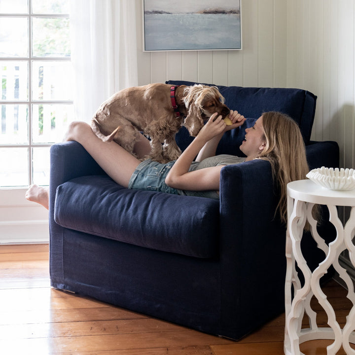 Capri Slip Cover Linen Armchair
