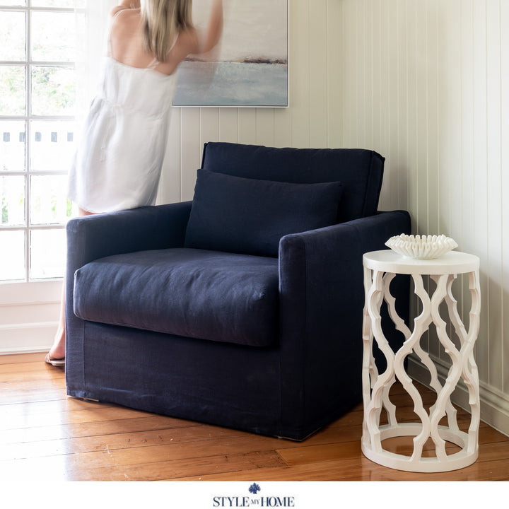 Capri Slip Cover Linen Armchair
