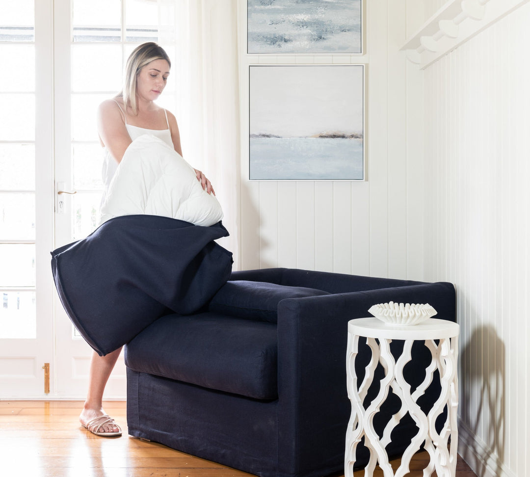 Capri Slip Cover Linen Armchair