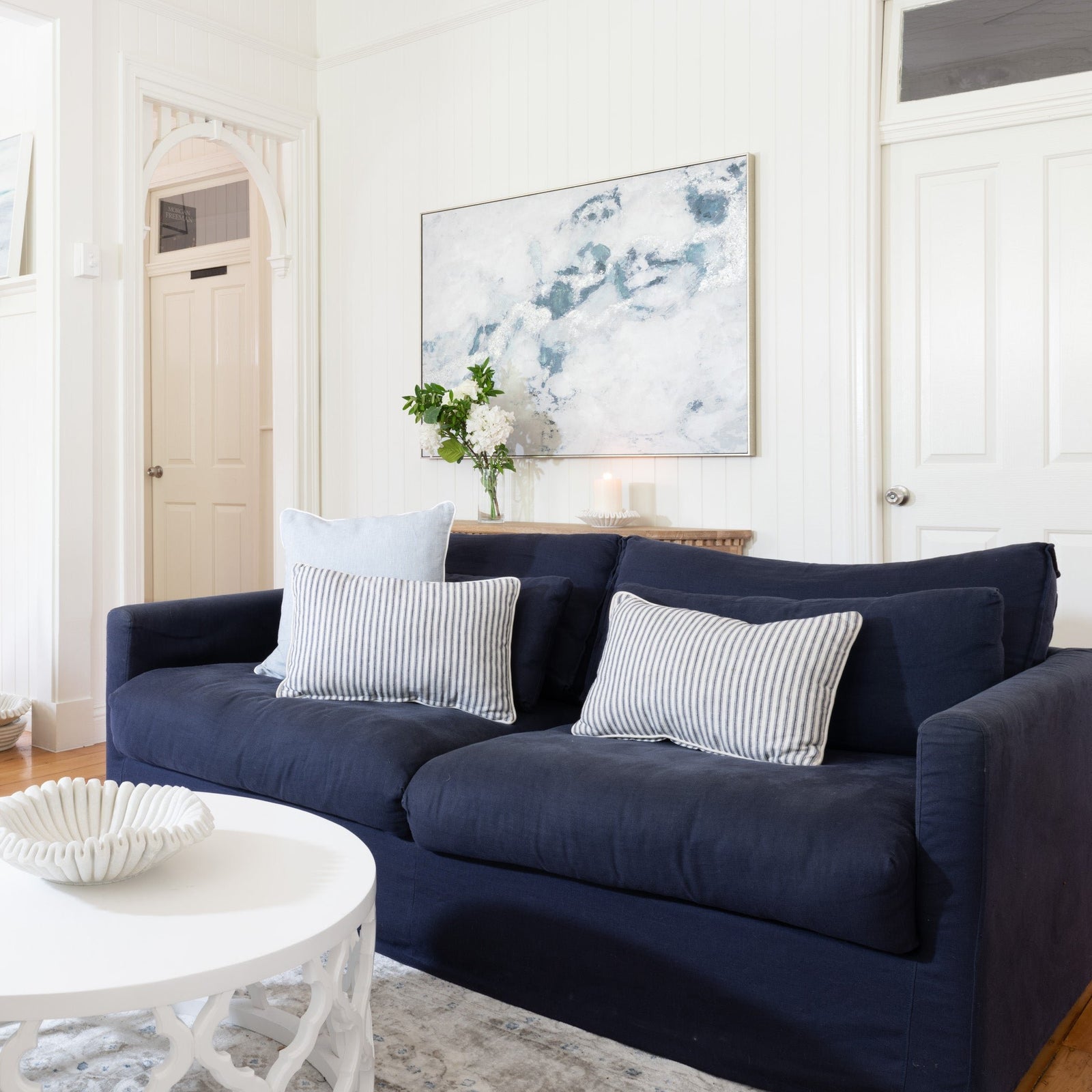 Capri Linen Slip Cover 3 Seater Lounge
