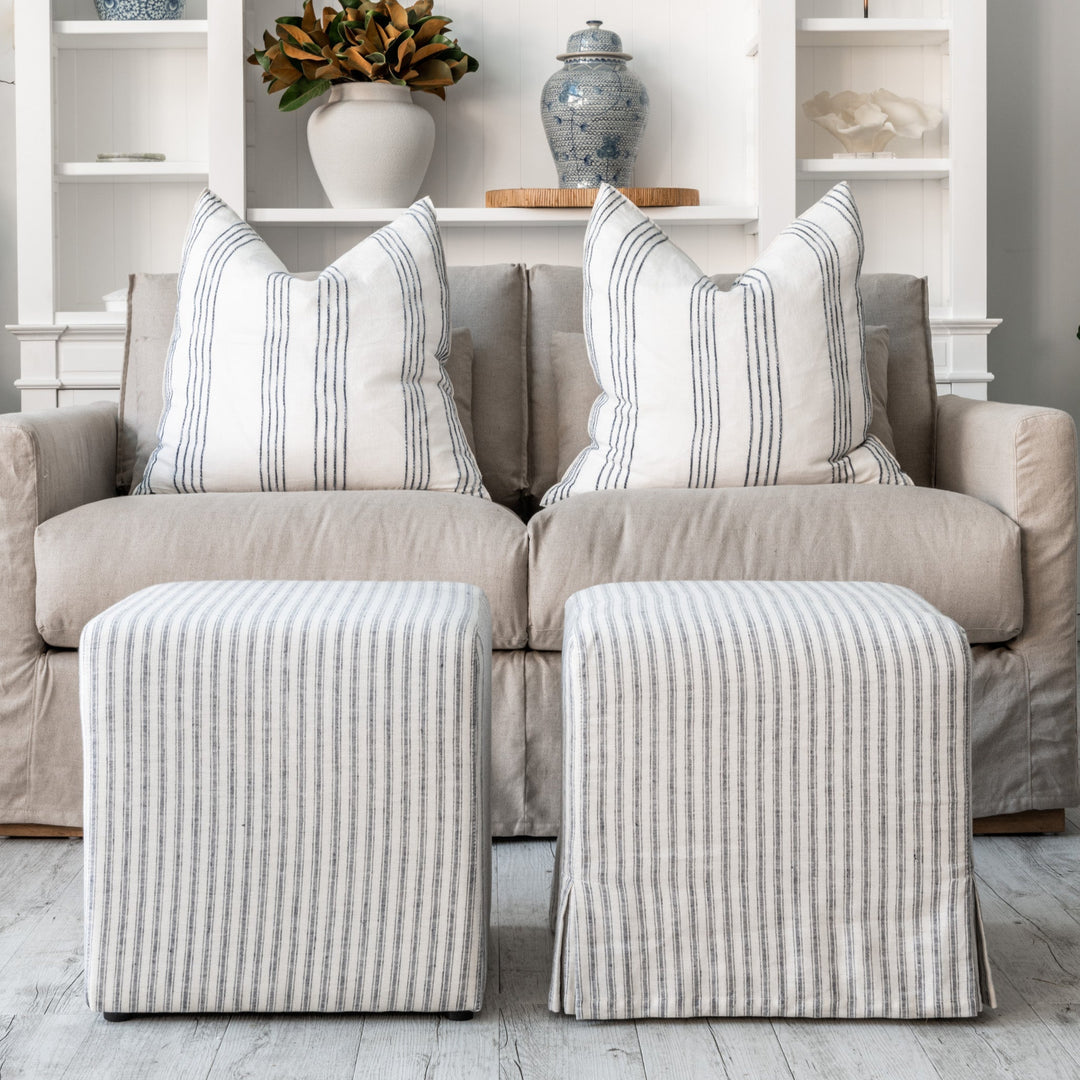 Justine Upholstered Cube Ottoman
