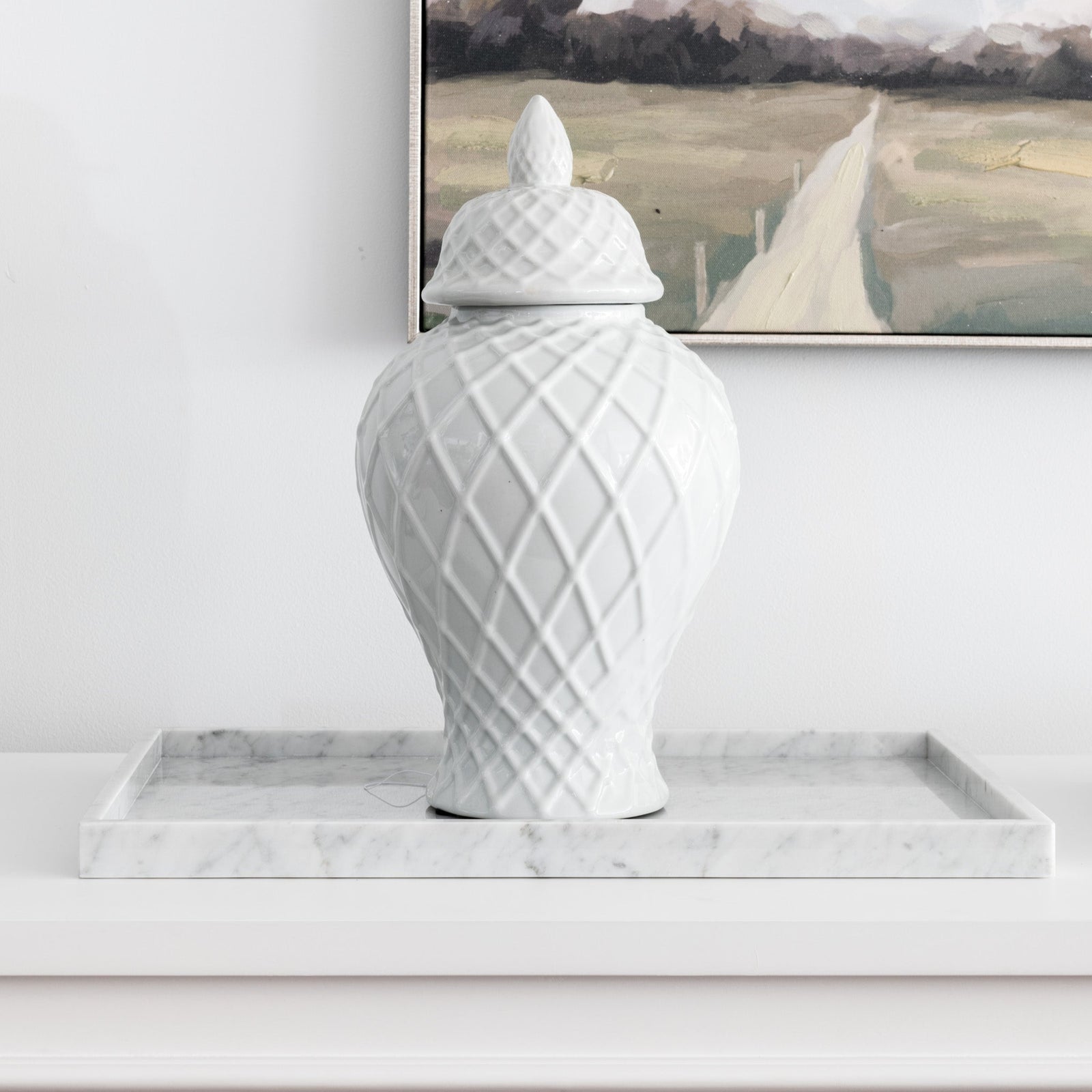 Intertwine Handmade White Ginger Jar Large White