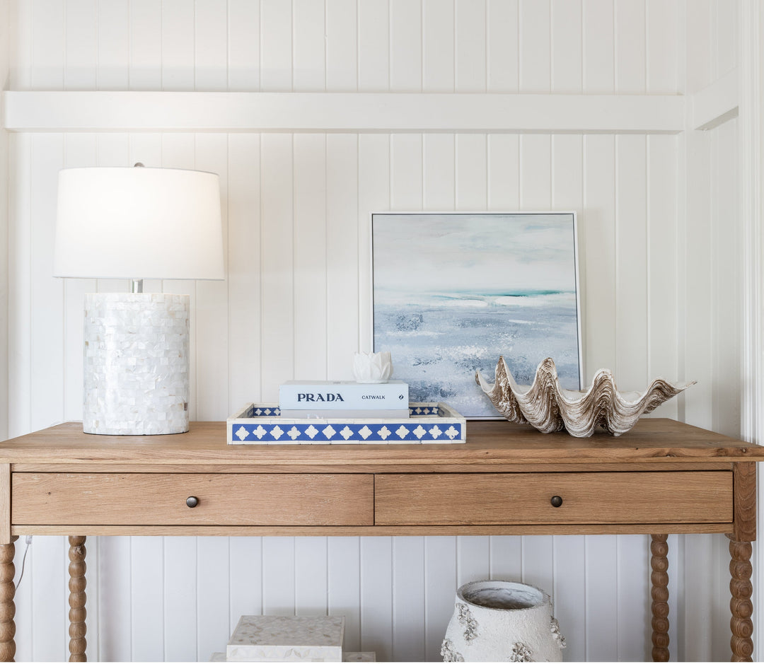 Pearl Oval Mother Of Pearl Table Lamp