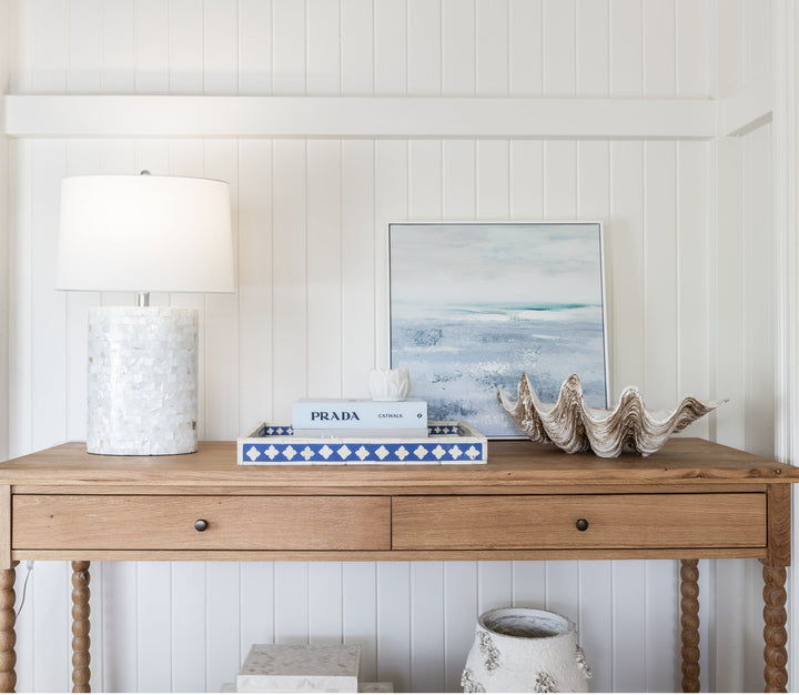 Pearl Oval Mother Of Pearl Table Lamp