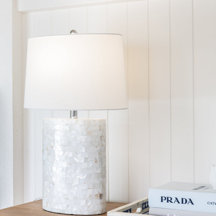 Pearl Oval Mother Of Pearl Table Lamp