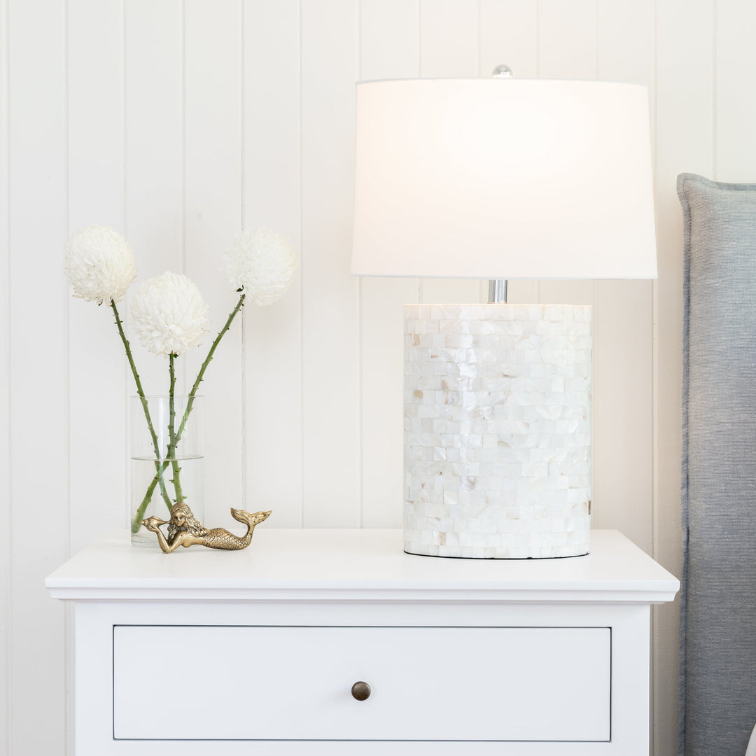 Pearl Oval Mother Of Pearl Table Lamp