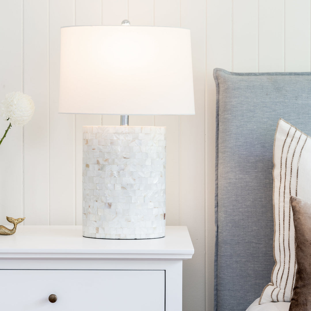 Pearl Oval Mother Of Pearl Table Lamp