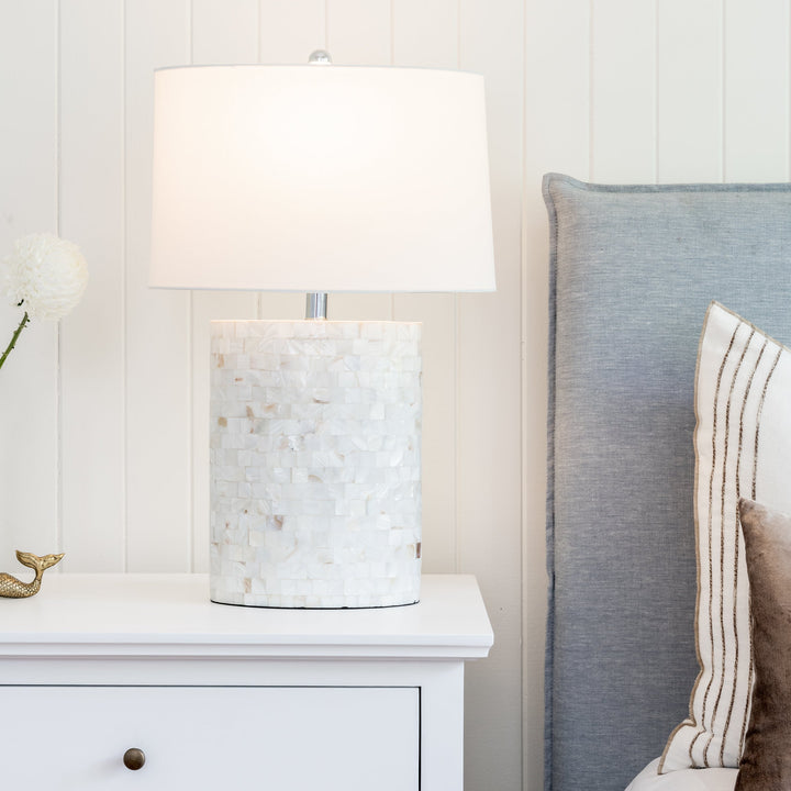 Pearl Oval Mother Of Pearl Table Lamp
