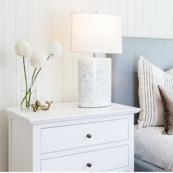 Pearl Oval Mother Of Pearl Table Lamp