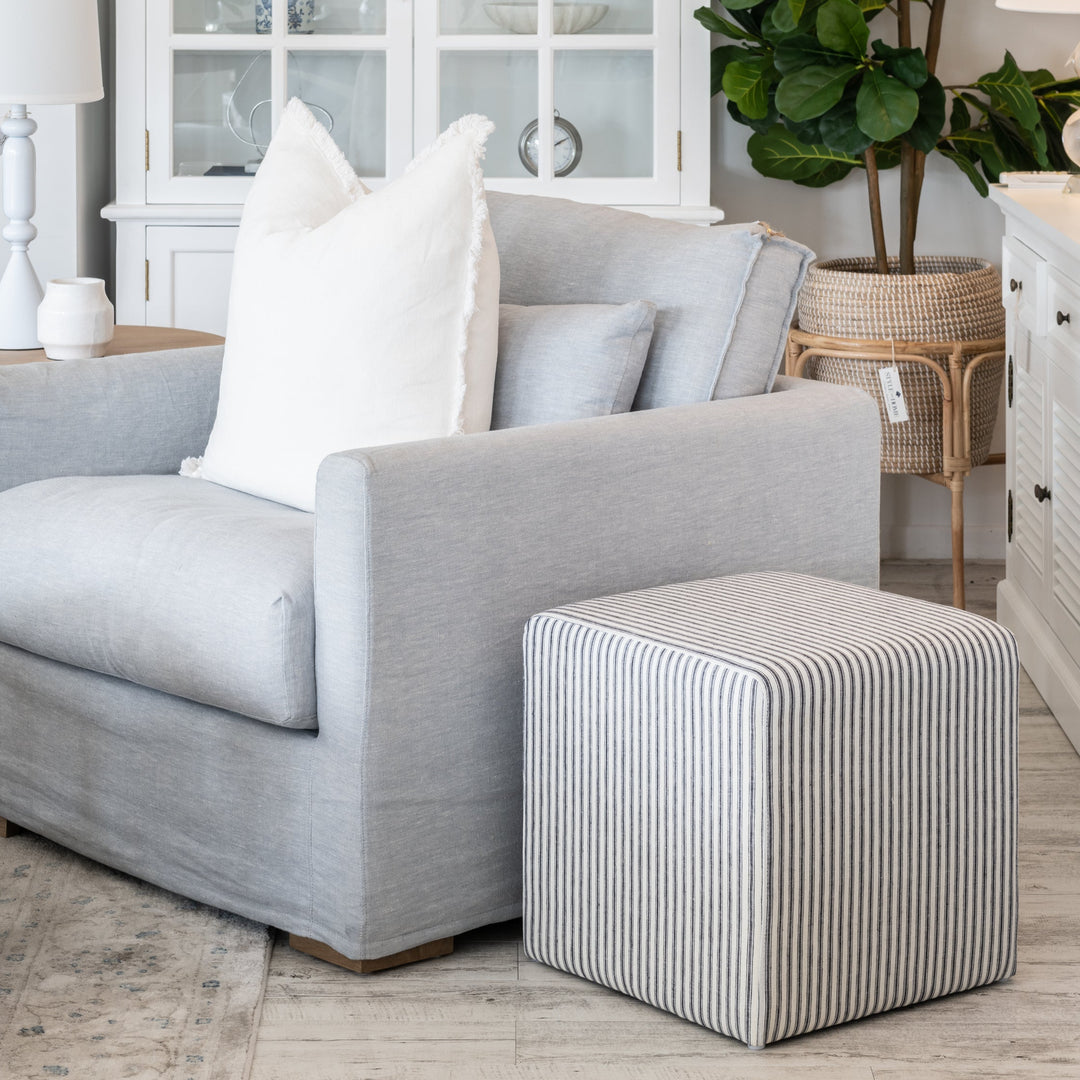 Justine Upholstered Cube Ottoman