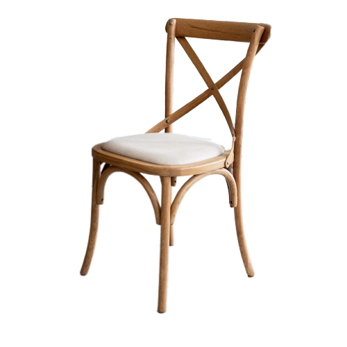 Carter Cross-back Dining Chair With Linen Seat