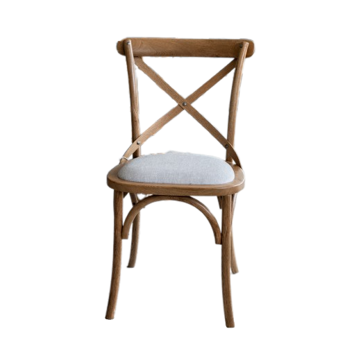 Carter Cross-back Dining Chair With Linen Seat