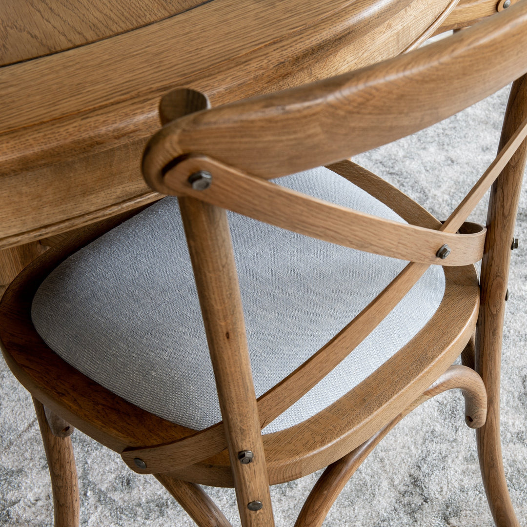 Carter Cross-back Dining Chair With Linen Seat
