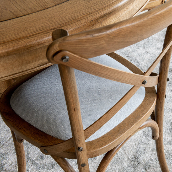 Carter Cross-back Dining Chair With Linen Seat
