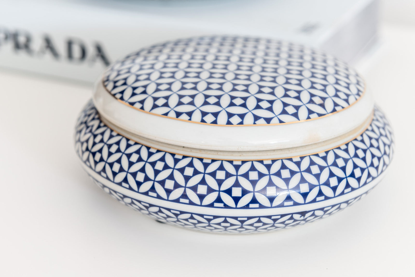 Royal Weave Round Ceramic Trinket Box 17cm