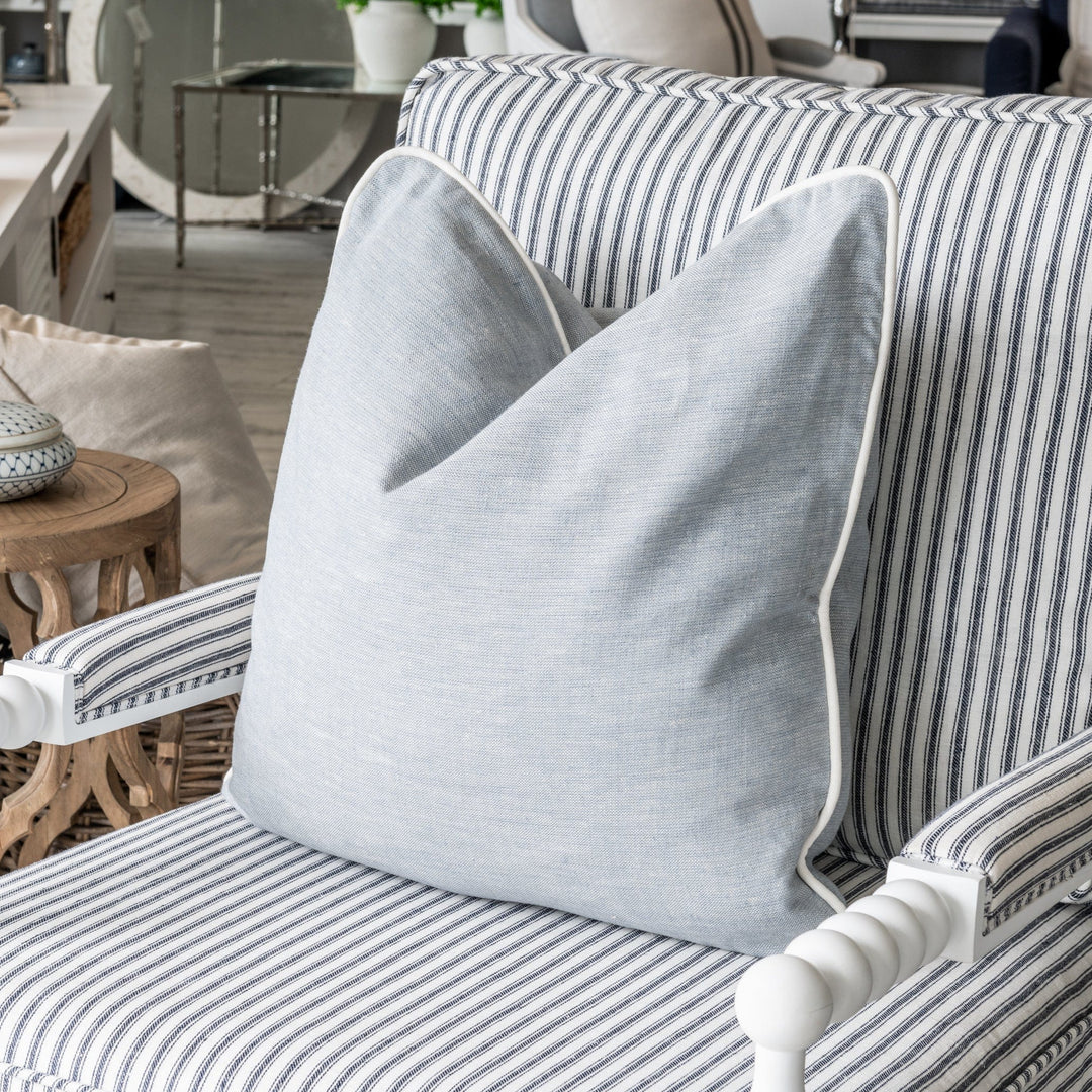 Signature Duck Egg Blue Linen Square Cushion