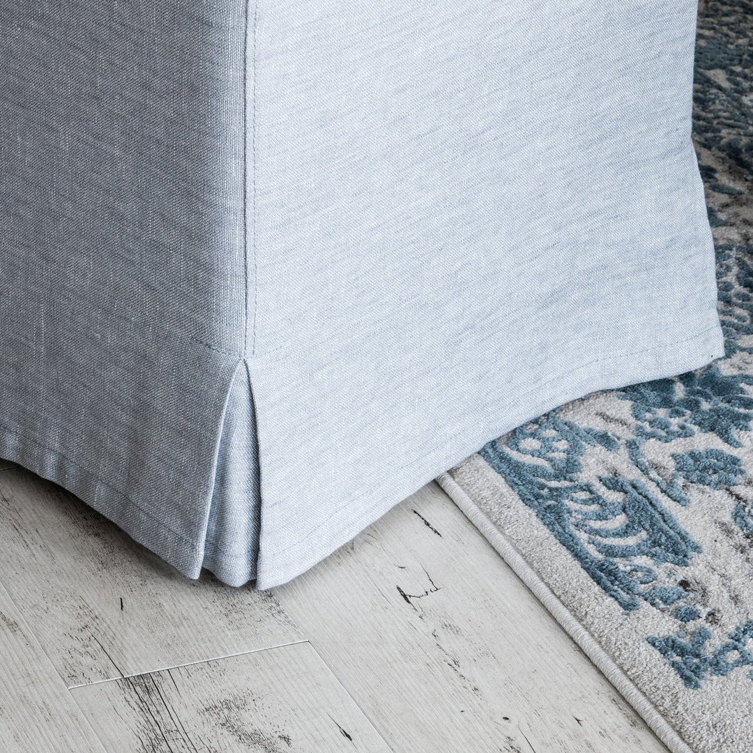 Capri Upholstered Slip Cover Cube Ottoman