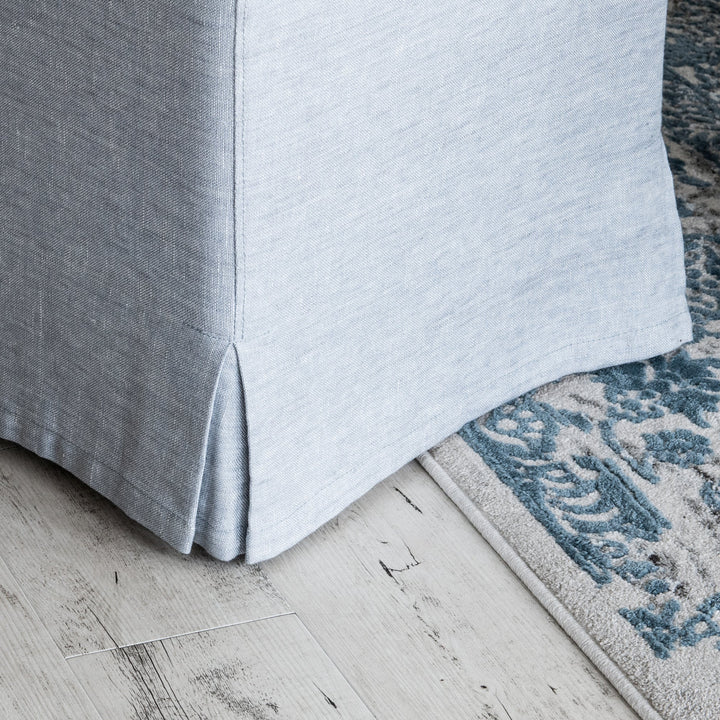 Capri Upholstered Slip Cover Cube Ottoman