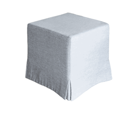 Capri Upholstered Slip Cover Cube Ottoman