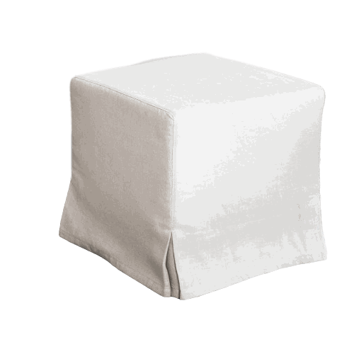 Capri Upholstered Slip Cover Cube Ottoman