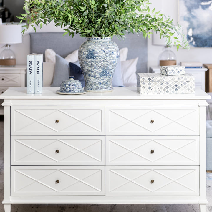 Ascot Chest Of Drawers Satin White 152cm wide x 50cm deep x 90cm high